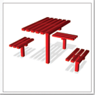 Steel Outdoor Square Playground Picnic Bench & Seating