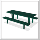 Outdoor Steel Playground Picnic Bench & Seating