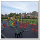 Installation Of Childrens Outdoor Playground Area Equipment
