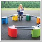 Outdoor PVC Junior Playground Seating Curve Bench