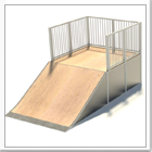 Outdoor Double Flat Ramp Steel Skate Board Park Ramp