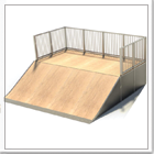 Outdoor Four Bay Flat Ramp Steel Skate Board Park Ramp