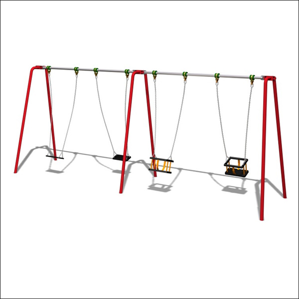 Outdoor Traditional Quadruple Playground Swings For Use In Parks & Schools. Outdoor Traditional Quadruple Playground Swings For Use In Parks & Schools.