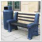 Outdoor PVC 3 Person Public Seating Bench
