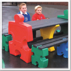 Outdoor PVC Playground Jigsaw Themed Seating & Table