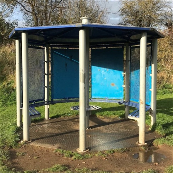 Steel outdoor playground weather and rain shelters