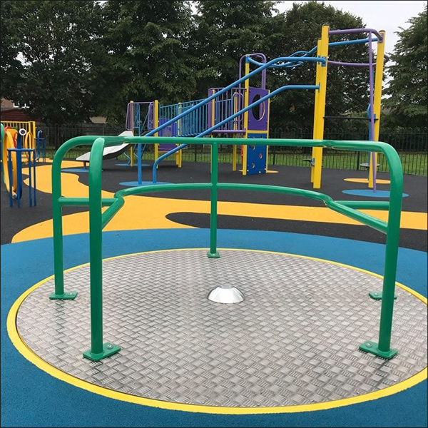 Steel Playground Roundabout Installation Steel Playground Roundabout Installation
