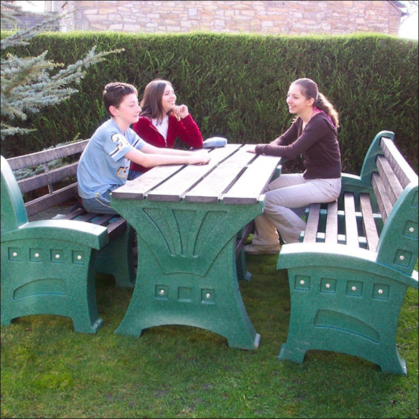 Outdoor PVC 6 Person Public Seating Benches & Picnic Table Outdoor PVC 6 Person Public Seating Benches & Picnic Table