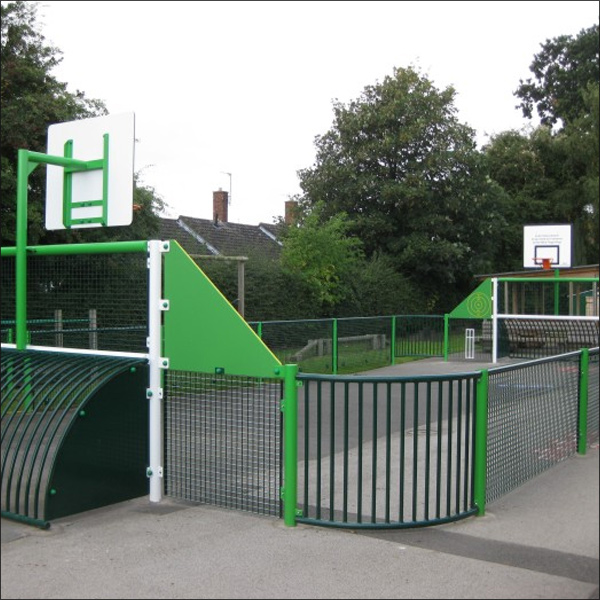 Installation Of Childrens Steel Sports Enclosure. Installation Of Childrens Steel Sports Enclosure.