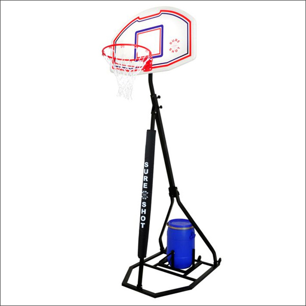 The Sure Shot 518 is a folding outdoor portable playground basketball post. The Sure Shot 518 is a folding outdoor portable playground basketball post.